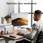 UPERGO Vertical Laptop Stand, Walnut Headphone Stand for Desk - Image 6