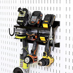 Wall Control Drill Holder Power Tool Storage Rack - Compact Impact Drill Battery Power Tool Pegboard Organizer Pegboard (Black) - Image 4
