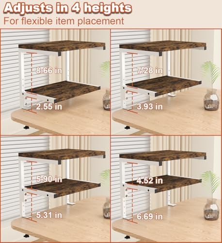 Mondazie 2-Tier Adjustable Desk Shelf Organization, White - Image 5