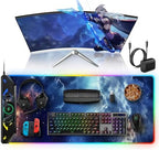 5-in-1 RGB Mouse Pad with Wireless Charging, Gaming Desk Mat, Blue Nebula by TopmadeProduct-Ordernow