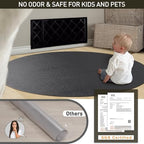 Black Plastic Floor Mat for Under Dining Table, 4ft Round No Slip Waterproof Vinyl Area Rug for Home, Anti-Spill Hard Floor Protector Cover for Living Room, Splat Mat for Under High Chair - Image 5
