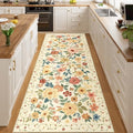 DUKINO 3x8 Hallway Runner Rug, Washable Kitchen Rug Non Slip, Beige Yellow by DUKINO