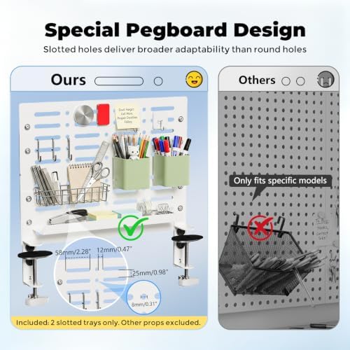 JOY worker 4-in-1 Clamp-on Above or Under Desk Pegboard & Cable Management - Image 6