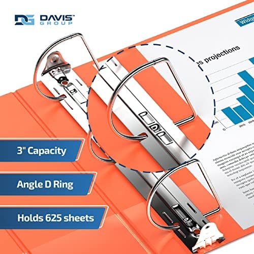 Premium Economy 3-Ring Binder, Spine Label, 3" Round Rings, 6 Pack - Image 2