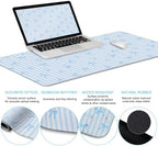 LIMKRIAN Blue Striped Mouse Pad Set Large Desk Mat for Keyboard and Mouse - Image 5