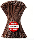 Armpow 14 Inch Zip Ties Brown 1000 PCS, 40 Lbs- Heavy Duty Tensile Strength, Nylon PA66 UV Resistant Cable Ties for Indoor and Outdoor Use - Ideal for object bundling and fastening by HighQualityTies