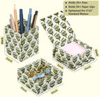CPC Emerald Green Block Print Set of 3 Desk Organizer - Image 4