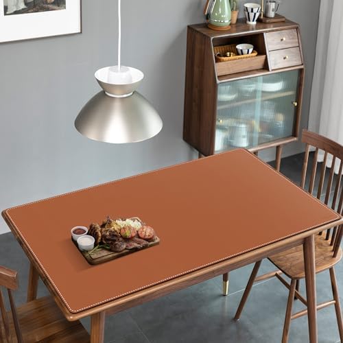 Mydours 55" x 28" XXL Large PU Leather Desk Mat, Gaming Mouse Pad, (Brown) - Image 6