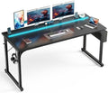 DurayLoly 63 Inch Gaming Desk with RGB LED Lights for Bedroom by Durayloly