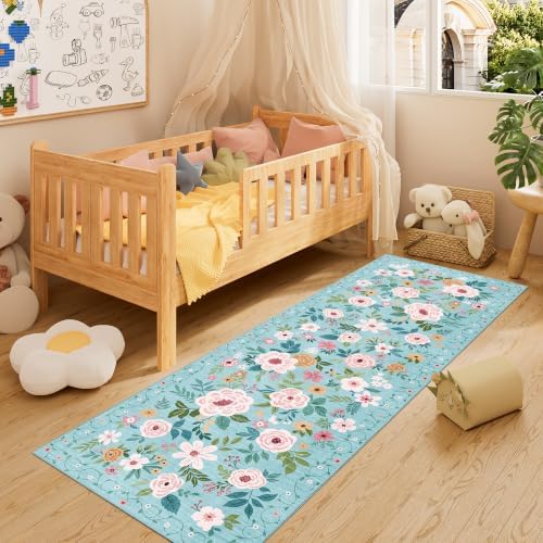 DUKINO 2x6 Runner Rug for Hallway, Washable Kitchen Rugs Non Slip, Teal - Image 3