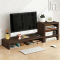 Solid Wood Monitor Stand Riser & Laptop Stand Desk Organizer - Office Accessories for PC Workspace, Computer Organization, Countertop Hutch Dark Brown Log Combination 1 by Unknown