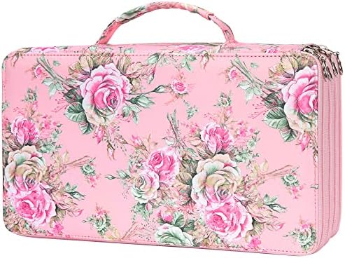 Vomgomfom PU Leather Pencil Case, Holds 100 Markers/300 Pens,Pink Rose by Vomgomfom