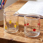 SiliFine 2 PCS Pencil & Apple Icon Juice Glasses by SiliFine