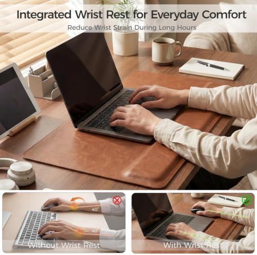 Magnetic Desk Mat System with Wrist Support 80×40cm, Premium Leather Desk Pad with Magnetic Accessories, Waterproof Non-Slip Desk Organizer for Office & Gaming - Image 5