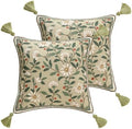 ISAENNE Designer Linen Square Throw Pillow Cover,Set of 2,18"x18"-Brune A by Isaennehomedecoration