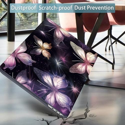 Mektron Designed Case for MacBook Pro 16 Inch A2141 Cover 2019 Release 16" with Liquid Retina Display/Touch ID, Plastic Hard Shell with Keyboard Skin & Screen Protector, Glittering Butterfly - Image 6