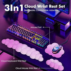 Moko Cloud Wrist Rest for Keyboard and Mouse with Mouse Pad, Pink - Image 2