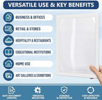 12 Pack Magnetic Sign Holder 8.5 x 11 with Adhesive Back - White Magnetics Poster Frame & Magnetic Paper Holder - Reusable Adhesive Frames 8.5x11 - Magnet Frame for Wall Windows - Magnet Document Holders - Image 4