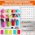 Sieral 64 Pieces Pegboard Bins Pegboard Cups with Hooks and Loops Peg Hooks Assortment Organizer Accessory for Organizing Accessories Tools Storage Office Workshop Garage Workbench (Colorful) - Image 4
