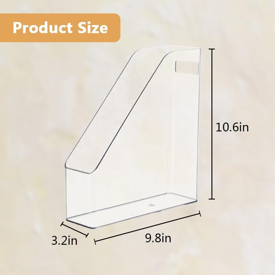 6Pcs Clear Acrylic Magazine File Holder Paper Document Organizer - Image 3