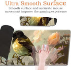 Large Gaming Mouse Pad, Keyboard Wrist Rest Pad + Mouse Wrist Pad + Coaster 4 in 1 Set, Extended Waterproof Non-Slip Desk Mat, Suitable for Office Home Learning Games, Cute Bird - Image 3
