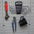 Wall Control KT-100-B BU Slotted Storage Panel Basic Hook Assortment Pegboard and Slotted Tool Board - Blue - Image 2