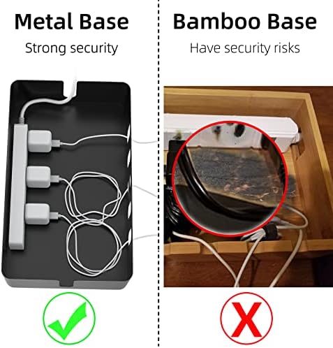 Metal Charging Station for Multiple Devices,New Upgrade Wood Charging Station for Phone Tablet Smart Watch Holder Desk Organizers，Matte Black Dock Device Organizer - Image 2