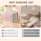 2 Pack 5 Section Clear Acrylic Desktop File Organizer Vertical File Sorter - Image 5