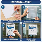 12 Pack Magnetic Sign Holder 8.5 x 11 with Adhesive Back - White Magnetics Poster Frame & Magnetic Paper Holder - Reusable Adhesive Frames 8.5x11 - Magnet Frame for Wall Windows - Magnet Document Holders - Image 6