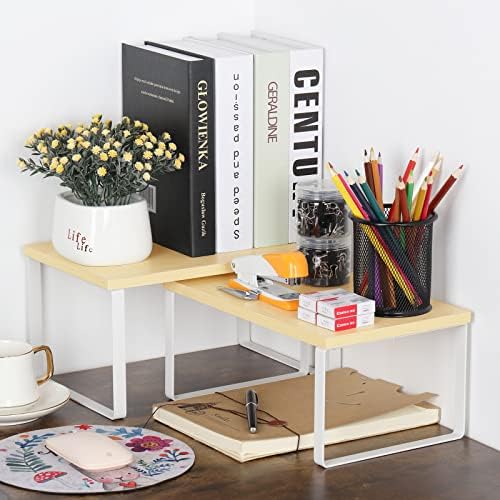 CADUKE Counter Shelves Set of 4 Stackable Kitchen Cabinet Organizer, White - Image 5