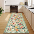DUKINO 2.6x8 Runner Rug, Washable Runner Rug for Hallway Non Slip, Green by DUKINO