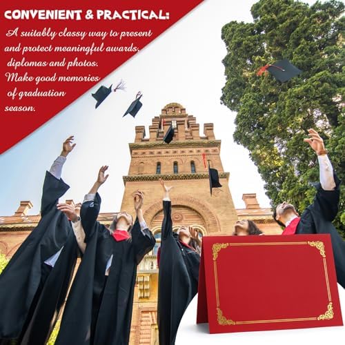 Fainne 80 Pcs 80 Pieces Certificate Holders Diploma Holder, Bright Red - Image 6