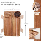 Nnewvante 2 Pack Couch Armrest Table, Acacia Wood Sofa Arm Clip On Tray - Image 3