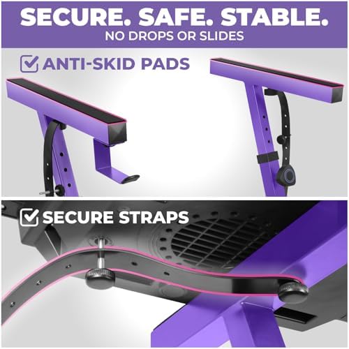 Liquid Stands Piano Keyboard Stand - Z Style Adjustable and Portable Heavy Duty Music Stand for Kids and Adults -Fits 54-88 Key Electric Pianos - Sturdy Musical Keyboard Stand (Purple) - Image 4