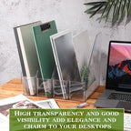 Marsui 20 Pcs Clear Acrylic Magazine Holder with Handle Desk Organizer - Image 4
