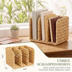 Novabright Wicker 3-compartment File Magazine Desk Holder, Suit for B5 - Image 2