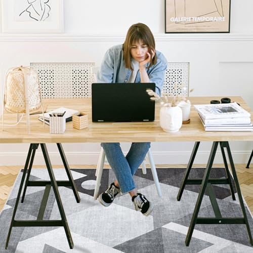 Office Chair Mat for Hardwood Floor, 72"x48" Easy Glide Computer Desk Mat Protector for Rolling Chair Under Desk Rug Nonslip Backing, Machine Wash, (Modern) - Image 2