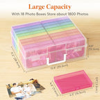 Lifewit 18 Pcs Photo Storage Box for 4"x 6" Pictures, Acid-Free, Multicolor - Image 3