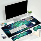 4 in 1 Ergonomic Keyboard Wrist Rest & Mouse Pad Wrist Rest Set, Large XXL Gaming Desk Mat 31.5"x 11.8" with Non-Slip Base, Memory Foam for Home Office Study Gaming, Tree of Life - Image 7