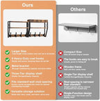 Upgraded 3-Tier Large Coat Rack Wall Mount with Shelf - Image 6