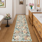 DUKINO 2x8 Washable Runner Rug, Floral Non Slip Kitchen Rugs, Sage Green - Image 5