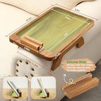 SINWANT Couch Arm Tray,15.35x9.84 in Sofa Clip on Arm Table,Acacia Wood - Image 6