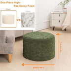 Round Foam Stuffed Pouf Ottoman Seamless All-One Foam Ottoman Foot Rest - Image 2