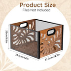 Wood File Box,Hanging File Organizer,File Storage Box Bin for Letter Size - Image 6