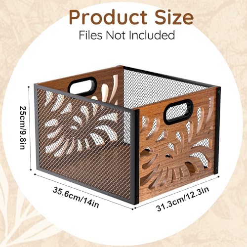 Wood File Box,Hanging File Organizer,File Storage Box Bin for Letter Size - Image 6