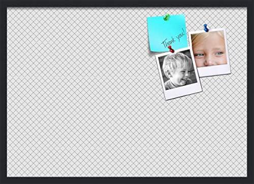 PinPix 34x24 inch Cork Bulletin Board. This Decorative Framed Pin Board Comes with Diamond Pattern in Grey Design and Satin Black. Ideal for Home, Office Decor or School (PinPix-126) by PinPixBulletinBoards