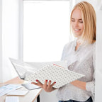 Standard View 3 Ring Binder, Cream Black Polka Dot Durable Flexible Portable Waterproof Hardcover 1.5 Inch D Rings 500-Sheet Capacity Organizer 2PC - Image 4