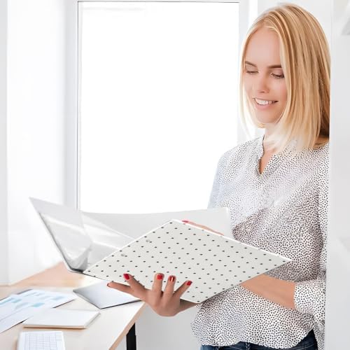 Standard View 3 Ring Binder, Cream Black Polka Dot Durable Flexible Portable Waterproof Hardcover 1.5 Inch D Rings 500-Sheet Capacity Organizer 2PC - Image 4