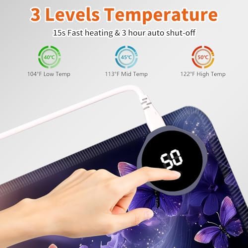 Heated Desk Pad & Mouse Pad, 3 Heat Levels, 3-Hour Auto Shut-Off - Image 5