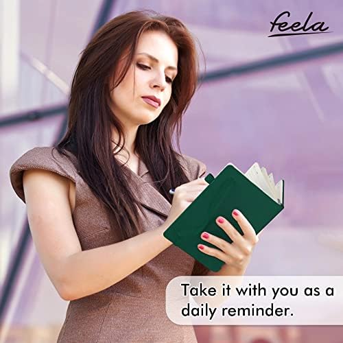 feela 12 Pack Notebooks Journals Bulk with 12 Black Pens, A5 Hardcover Notebook Classic Ruled Journal Set with Pen Holder for School Business Work Travel Writing, 120 GSM, 5.1”x8.3”, Dark Green - Image 6